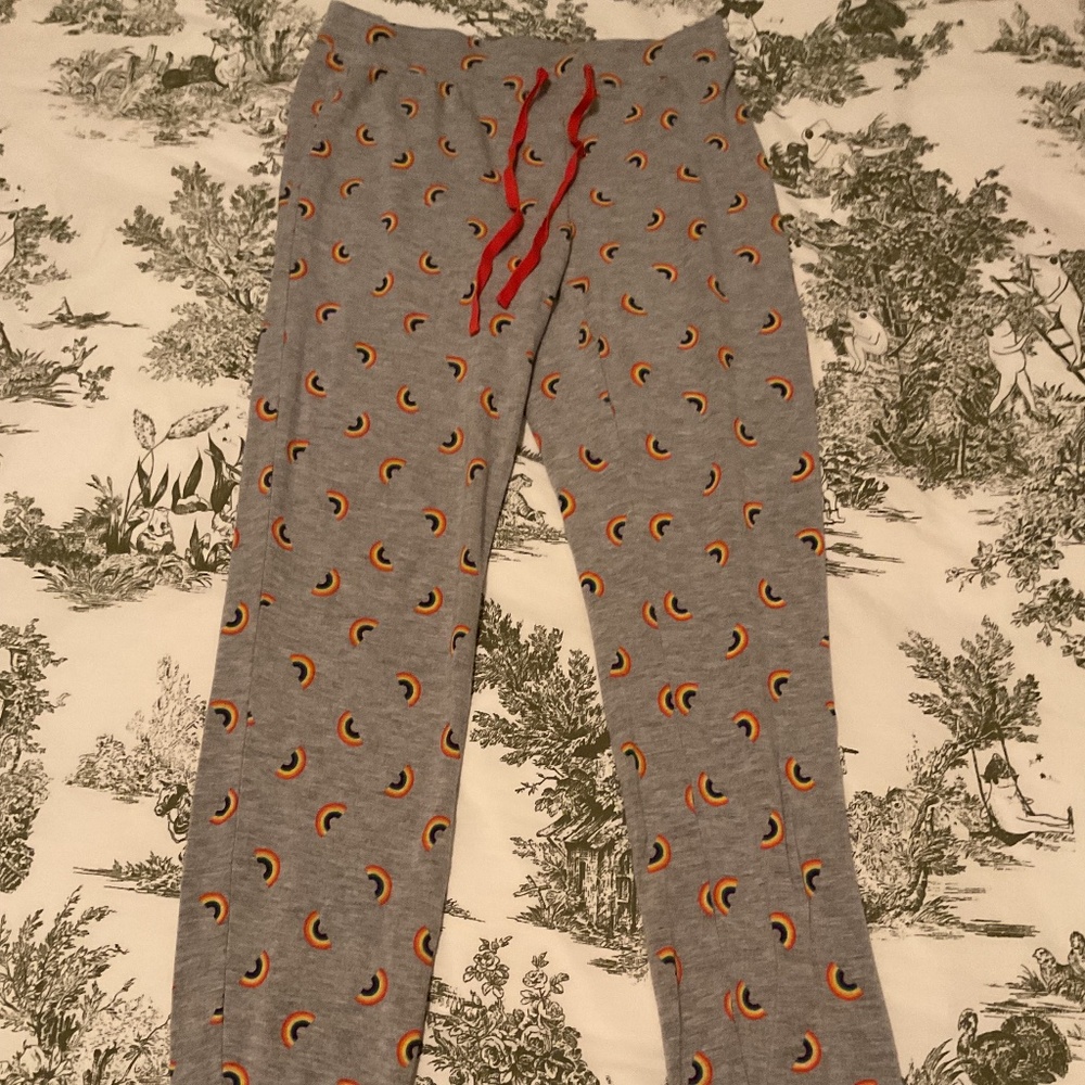 Rainbow print joggers, size S